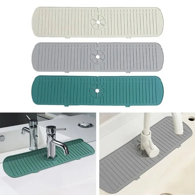 The Jixvi™ Sink Splash Guard (Self-Draining Mat)