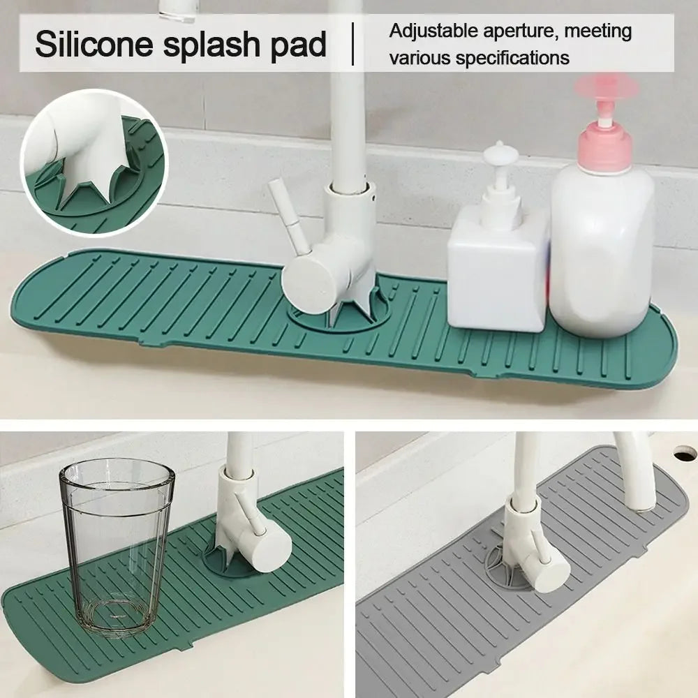 The Jixvi™ Sink Splash Guard (Self-Draining Mat)
